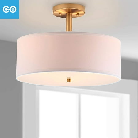 

Collection Clara Gold 16-inch Diameter Semi Flush Mount Ceiling Light Fixture (LED Bulbs Included)