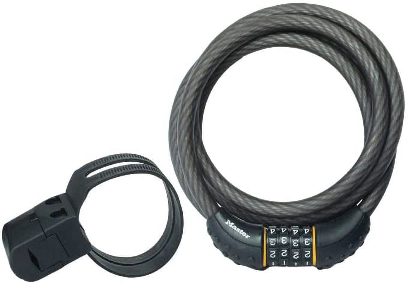 Cable Lock, Set Your Own Combination Bike Lock, 6 ft. Long, Black, 8122D
