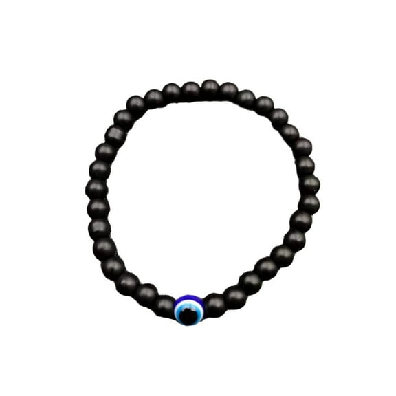 Matching Black and White "Evil Eye" Couple Bracelets - Geometric Beaded Bracelets Set