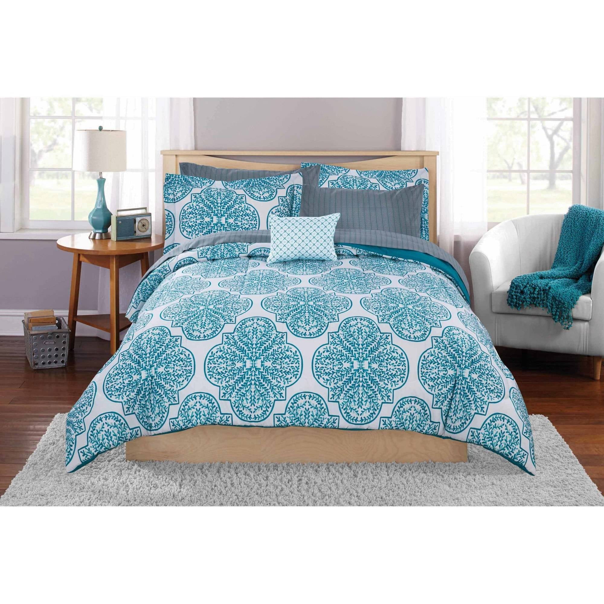 Mainstays Painted Leaf Bed In A Bag Coordinating Bedding Set