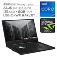thumbnail image 1 of ASUS TUF 3070 Gaming Laptop, 240Hz 3ms FHD 15.6" Display, Intel Core i7-11370H, GeForce RTX 3070 8GB GDDR6 Asus 16GB RAM, 1TB SSD, 1 of 1