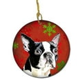 thumbnail image 1 of Carolines Treasures SC9400-CO1 Boston Terrier Flocons de Neige Rouges Ornement en Céramique de Noël, 1 of 3