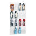 thumbnail image 1 of Non-Woven Fabric Hanging Over Door Shoe Organizer for Closets, White/Clear, 1 of 6