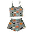 thumbnail image 6 of CAUYDY Women's Halloween Comfy Pajamas Sets Cute Ghost Pumpkin Top and Shorts Sleepwear 2PC Comfy Funny Holiday Lounge Set(A02-Grey,L), 6 of 8