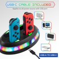 thumbnail image 3 of 4-in-1 Charging Dock for Nintendo Switch & OLED Model Joycon Controller with RGB Indicator and USB Type-C Charging Cord, 3 of 10