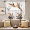 thumbnail image 4 of Easter Basket Bunny Swag Curtains Valance & Tier Set, Watercolor Blue Yellow Purple Floral Leaf Plant 3 Pcs Set Kitchen Swag Valances and Tiers 36 Inch Length Rod Pocket Curtain Drapes for Bedroom, 4 of 9