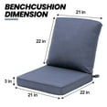 thumbnail image 5 of Pellebant Outdoor Seat Cushion Set 21 x 22 Inch Deep Seat & Back Cushion for Chair Sofa Couch, Blue, 5 of 8