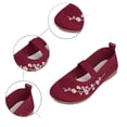 thumbnail image 4 of Domuza Women's Embroidered Mesh Ballet 2026 Comfortable Casual Mary Jane Shoes for Walking Daily Outfits Wine 9（EU-42）, 4 of 6