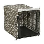 MidWest Homes For Pets Quiet Time Defender Dog Crate Cover, Brown and White , 30"L x 19"W x 21"H