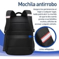 thumbnail image 2 of Mochila para Laptop con candado (Negro) BLUELANDER Mochila antirrobo para laptop, 2 of 6