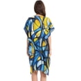 thumbnail image 3 of Abstract Blue and Yellow Women's Swimwear Cover Up Summer Cardigan Beach Pool Cover Up Loose for Swimsuits Casual Wear, 3 of 7