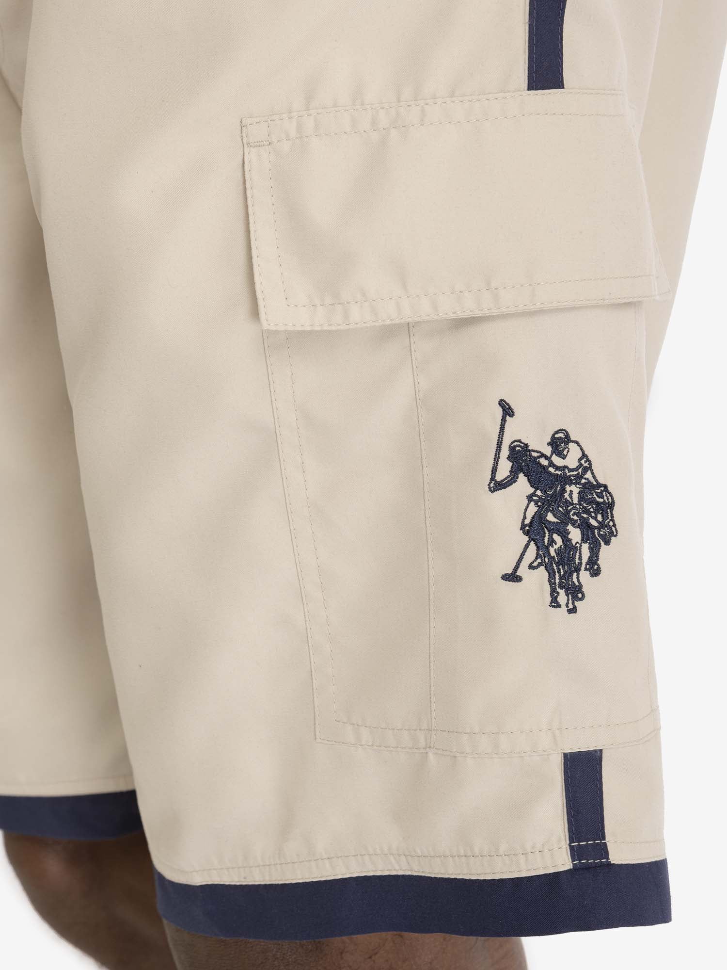 U.S. Polo Assn. Men's & Big Men's Logo Cargo Swim Trunks with UPF50+, 10" Inseam, Sizes S-3XL