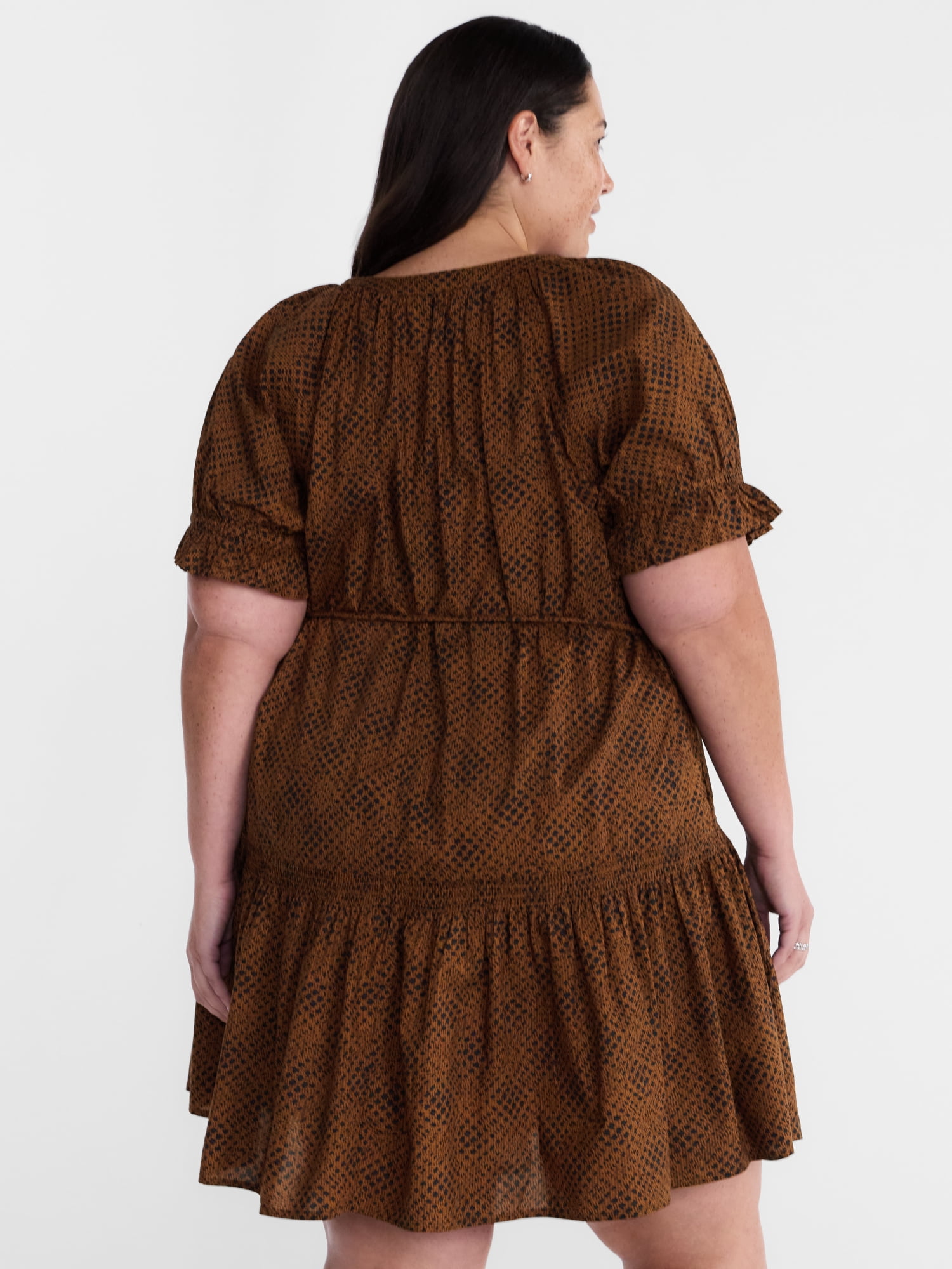 Terra & Sky Women's Plus Tiered Mini Dress, Sizes 0X-5X