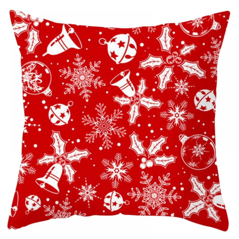Christmas Throw Pillows Merry Christmas Jingle Snowman Glitter Room Bed Decor