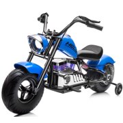 36V Electric Dirt Bike for Kids, 350W Powered Ride on Motorcycle Toy with Speed up to 15.5MPH, Kids Motorized Dirt Bike with PU Seat, Ride on Motocross for Kids Boys Girls Ages 8-14, Bluetooth, Blue