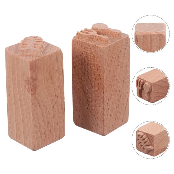 HIORUOITO Wedding Meal Choice Small Mini Wooden Seal Chocolate 2Pcs