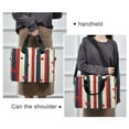 thumbnail image 6 of 16inch Laptop Briefcase, Business Laptop Bag with Detachable Strap & Padded Compartment, Water-Resistant Polyester，Red White and Blue Stripes, 6 of 8