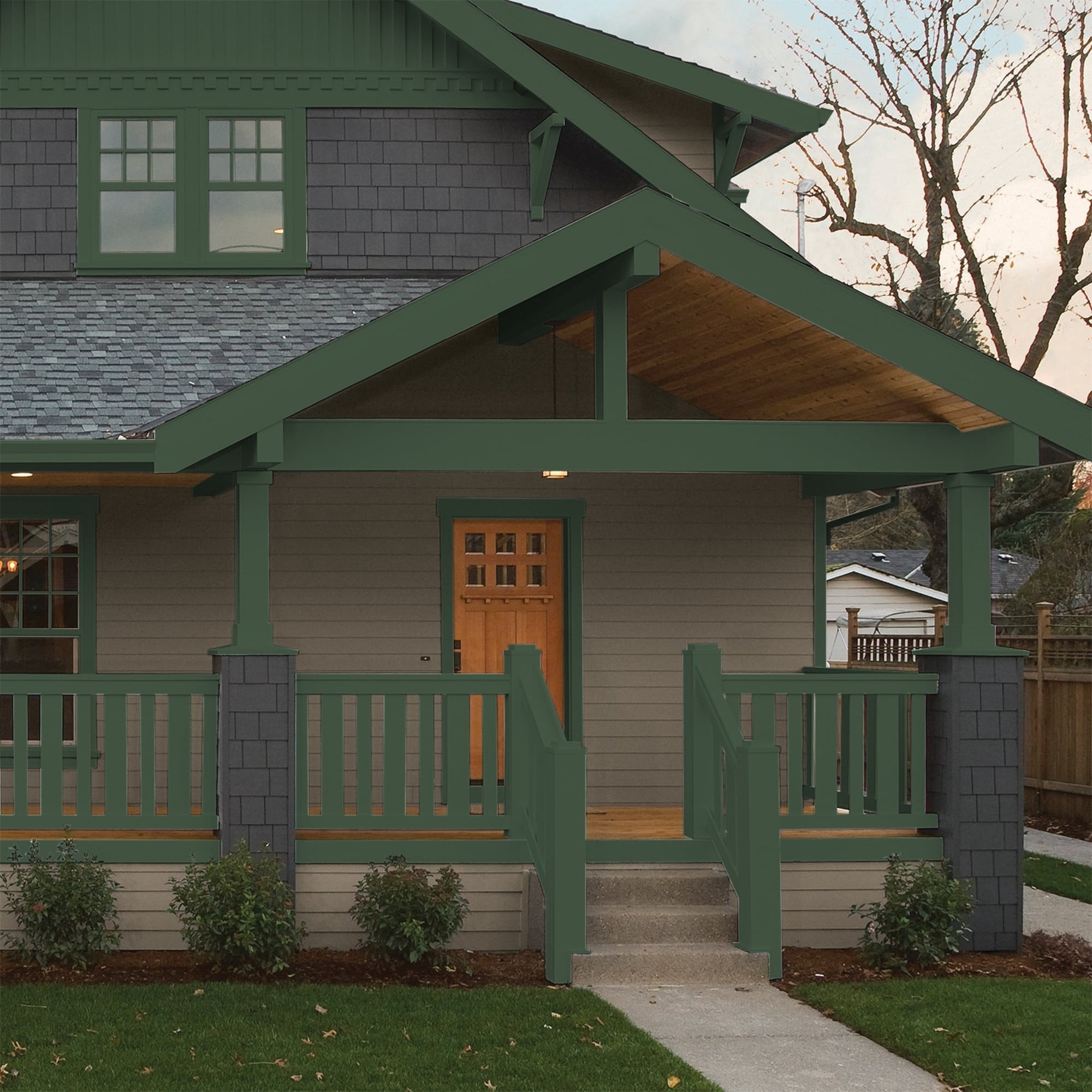 Glidden HEP Pine Forest / Green Semi-Gloss Exterior Paint with Primer, 1 Quart