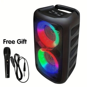 Portable Bluetooth Speakers, Big Speaker, Karaoke Machines With Microphone, For Outdoor Sports And Family Gatherings(Black)