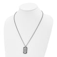 thumbnail image 4 of Stainless Steel Necklace with Pendants Chain Brushed/Polished Black IP Rim w/Black CZ Dog Tag 22 inch, 4 of 5