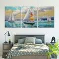 thumbnail image 5 of Blue Abstract Wall Art Ocean Sailboat Picture Modern Coastal Painting, Large Canvas Textured Artwork for Living Room Bedroom Kitchen Home Office Wall Decor, 5 of 6