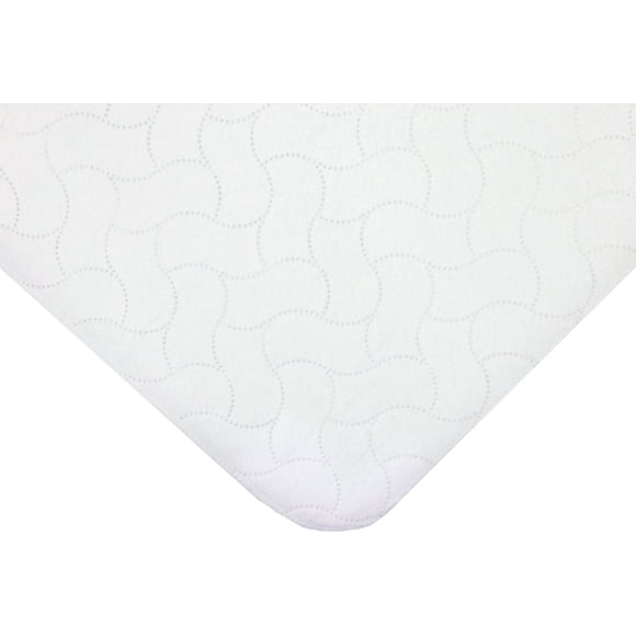American Baby Company Waterproof Embossed Quilt-like Portable/Mini Protective Mattress Pad Cover, White
