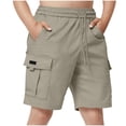 thumbnail image 3 of QNANSPI Boys Summer Cargo Shrots Elastic Waist Drawstring Shorts Lightweight Casual Shorts with Multi Pockets 5-15Y, 3 of 7