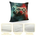thumbnail image 4 of Nawypu Gaming Pillow Covers Gamer Game Room Decorative Throw Pillow Covers Cases Home Decor Gamepad Gamer Modern Game Console Controller Red Blue Smokey Cushion Case for Couch, 4 of 5