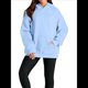 thumbnail image 3 of Sudadera Informal de Larga con Capucha para Mujer, Jersey de y Otoño con Bolsillos. Azul Real XL, 3 of 9