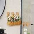 thumbnail image 6 of Cyenie Wall Mounted Imitation Rattan Storage Basket Light Yellow, Kitchen Onion Garlic Hanging Basket Bathroom Toiletries Organizer, 6 of 9