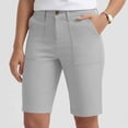 thumbnail image 5 of Bermuda Golf Shorts For Women Quick Dry Active Shorts Knee Length High Waisted Elastic Short Pant Baggy Relaxed Fit Lounge Breathable Sweat-Pant - (Above Knee-Length Style), 5 of 8