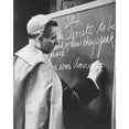 thumbnail image 2 of Bishop Fulton Sheen Writing On Blackboard During The Broadcast Of His Tv Show History (24 x 36), 2 of 2