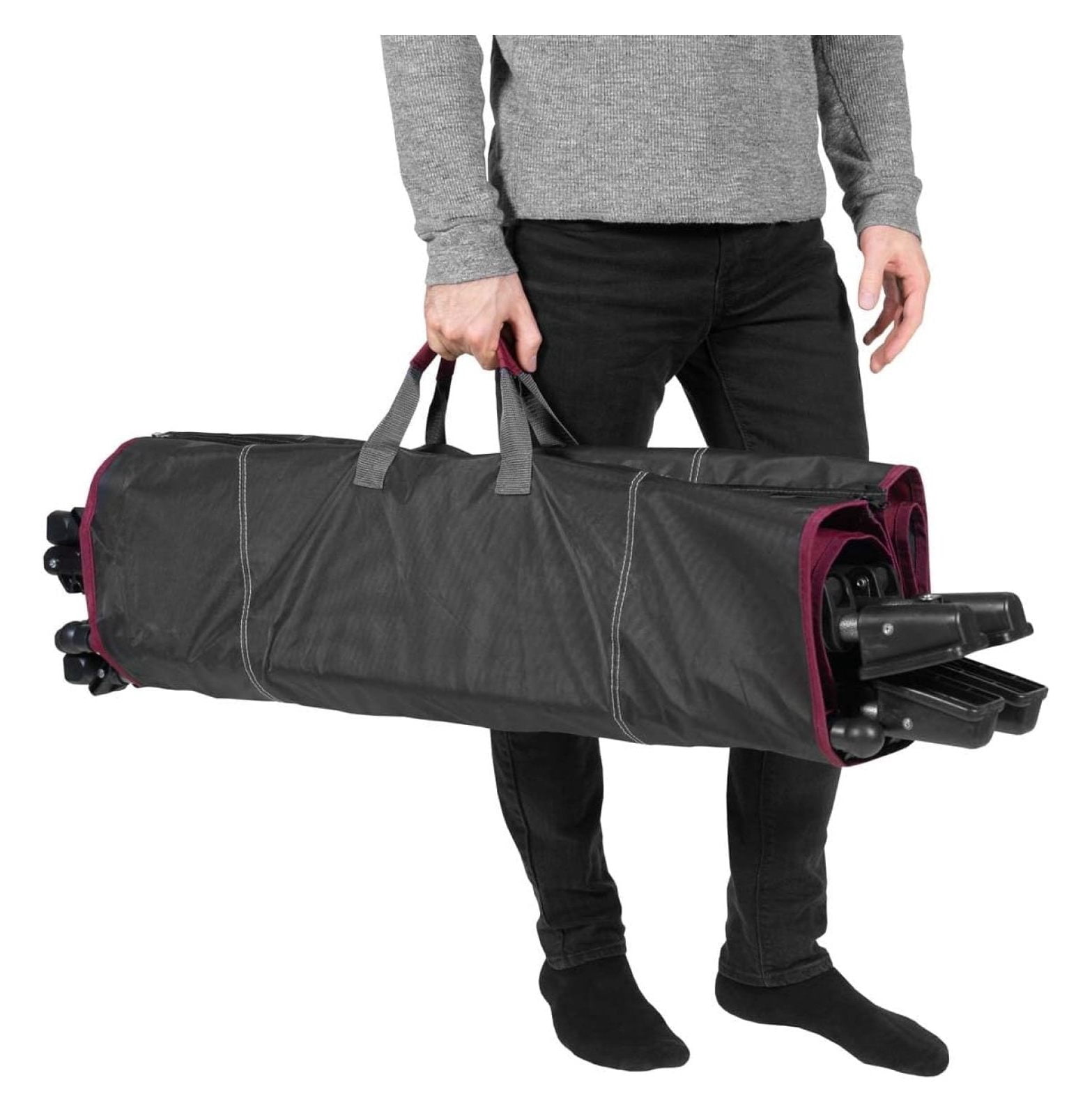 Limited Portable Folding Metal Framed Hammock with a Retractable Canopy, Perfect for Camping, Patio, Outdoor, and Relaxing, Side Pockets Included, Red (Pack of 1)