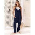 thumbnail image 6 of ANRABESS Womens Overalls Jumpsuit Sleeveless Spaghetti Strap Summer Casual Lightweight Loose Fit Baggy Pants with Pockets, 6 of 8