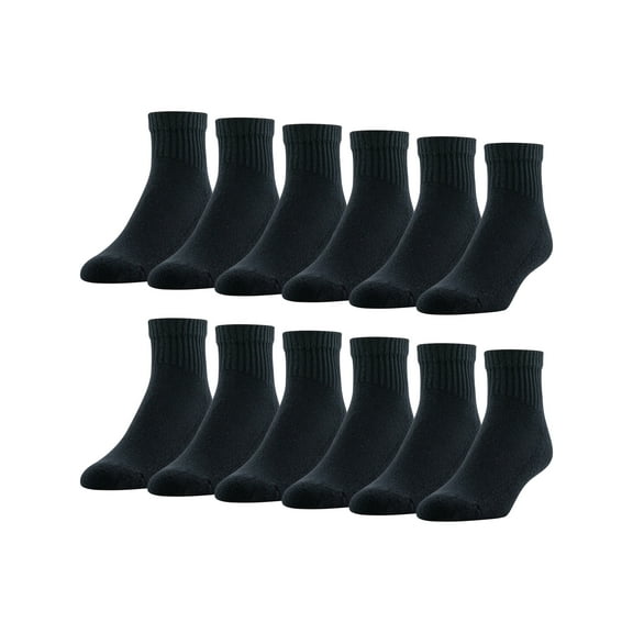 PowerSox Men's Cushion Quarter Socks, 12-Pack