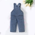 thumbnail image 5 of YunPes Toddler Girls Soft Denim Overalls Baby Cute Bowknot Baggy Jean Jumpsuits Oversized Wide Leg ROmper Denim Dungarees Trousers, 5 of 9
