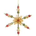 thumbnail image 3 of Set of 3 Tuscan Beaded Snowflake Christmas Ornaments, 3 of 9