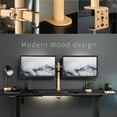 thumbnail image 3 of VIVO Light Wood Dual Monitor Desk Mount Stand, Fits Computer Screens up to 30", 3 of 8