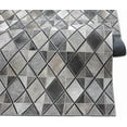 thumbnail image 2 of Handmade Patchwork Cowhide Modern Leather Area Rug Diamond Mosaic Pattern Design (9x12 feet), 2 of 5