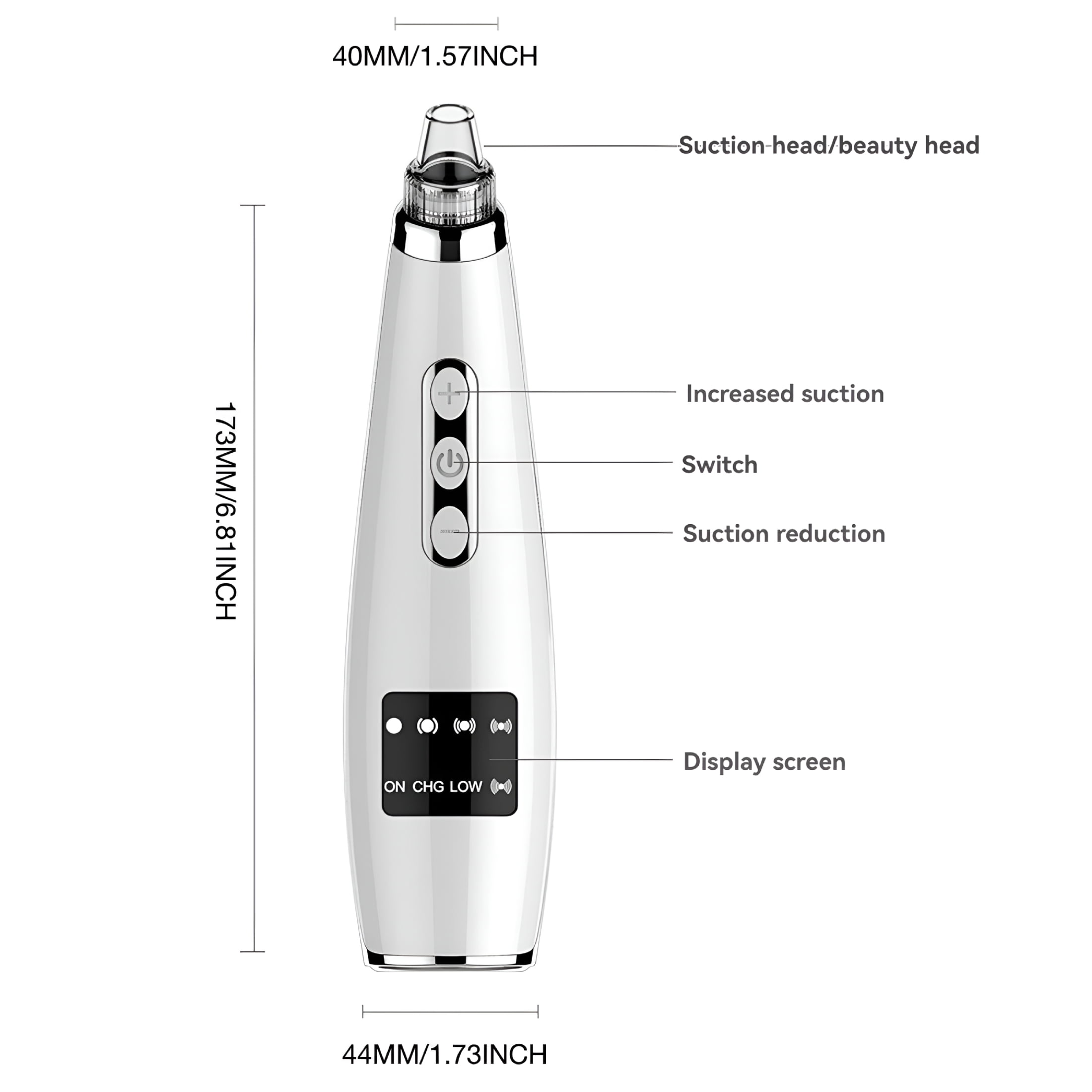 EXLEAF Probes USB Rechargeable Blackhead Vacuum Kit for Women Remover Skin Tag Face Tool