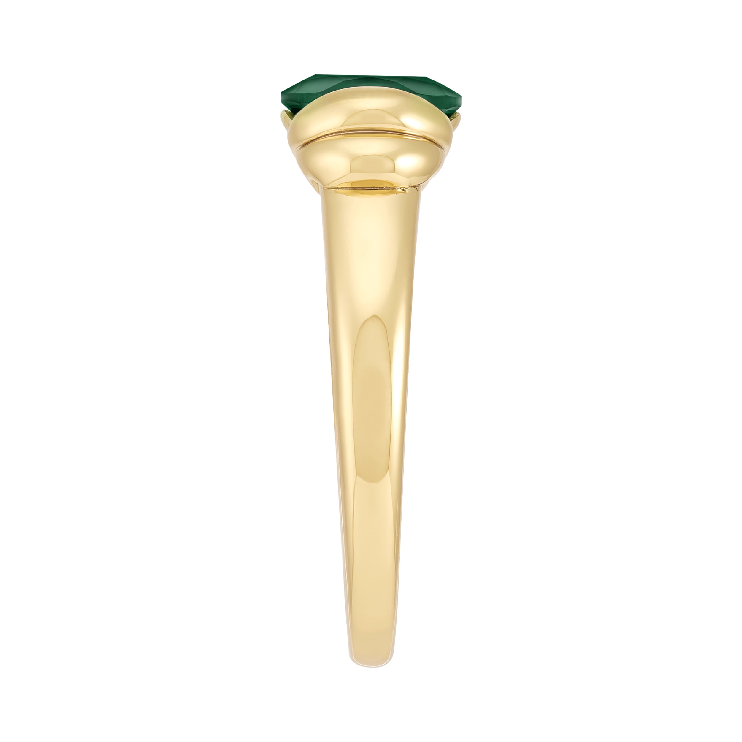 Brilliance Fine Jewelry Oval Simulated Emerald Ring in 14KT Gold Plated Sterling Silver
