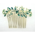 thumbnail image 2 of Faship Gorgeous Green Crystal Floral Hair Comb, 2 of 6