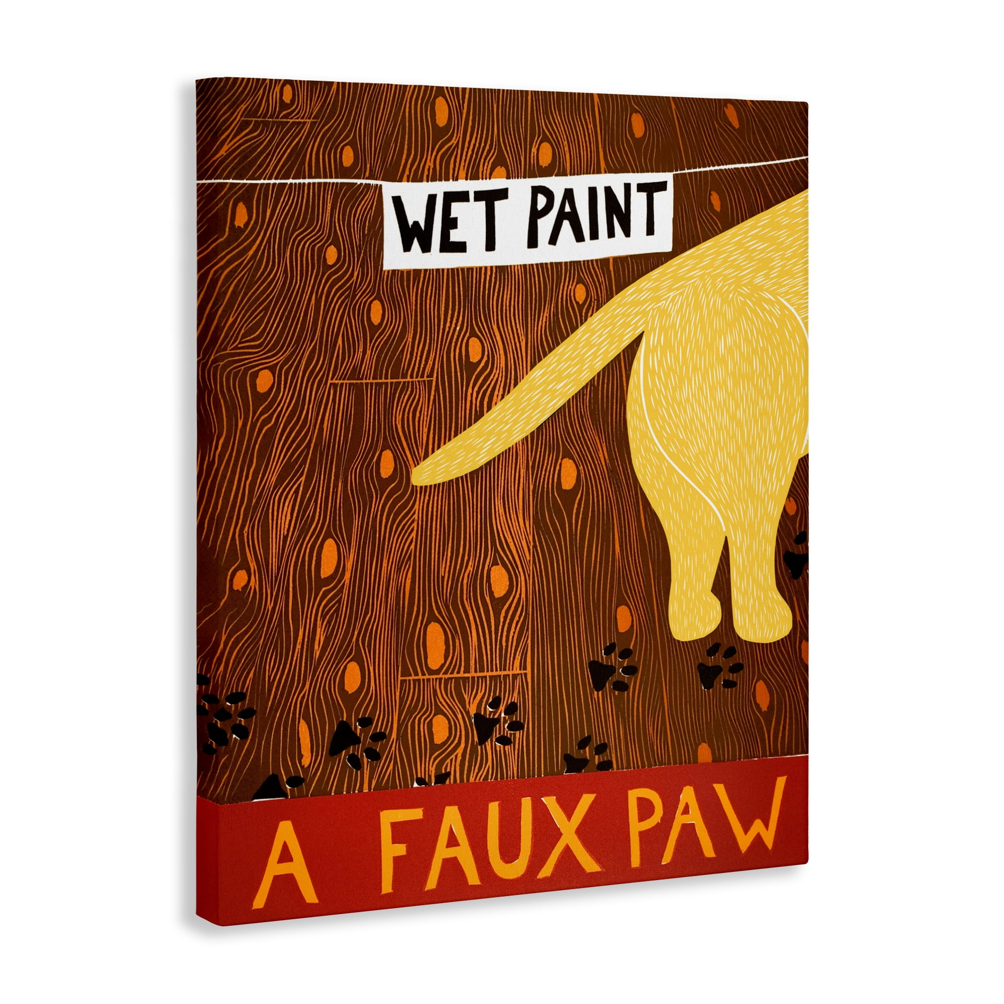 Wet Paint Faux Paw Canvas Wall Art, design by Stephen Huneck