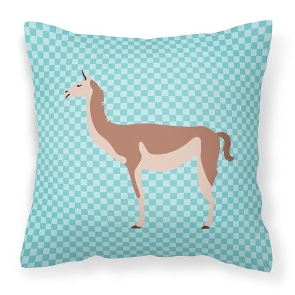 Carolines Treasures BB8095PW1414 Guanaco Blue Check Fabric Decorative Pillow, 14 x 14 in.