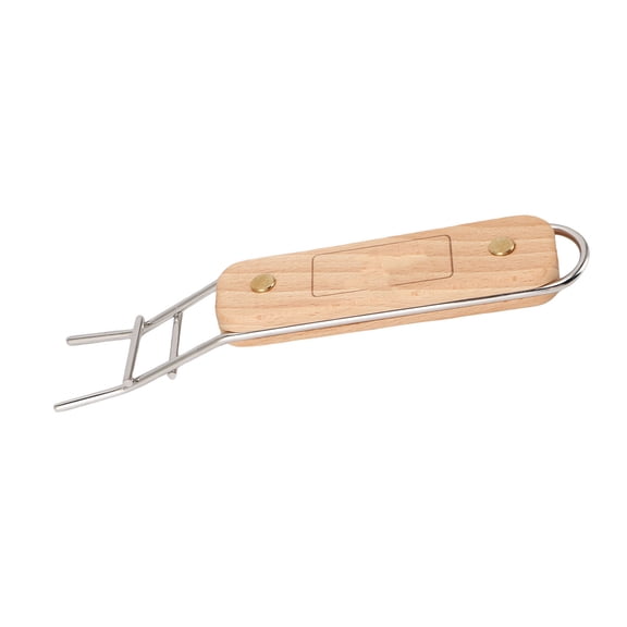 NFTIGB Stainless Steel Anti Scald Clip, Premium Wooden Handle Grill Lifter & BBQ Plate Handle Tool, 7.87 inches / 20 cm Slip Resistant Multifunctional Tongs for Outdoor Camping and Picnic