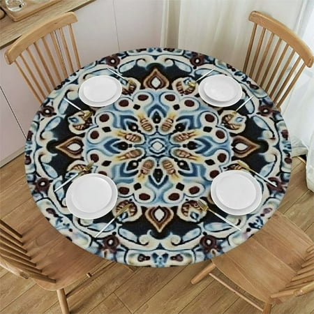 

Qlo0ole Multi Colored Waterproof Wipeable Table Cover Spectral Color Motion Graphic Elastic Edge Waterproof Table Cover Table Cloth for Round Table Design Fits up Diameter Tables 54-58