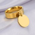 thumbnail image 4 of Qarigey Anillo de acero inoxidable para niña, colgante de joyería para dedo, abalorio para fiesta de mujer, Chip Circular externo, adorno para niña Accesorios de disfraces Oro 8# Qarigey AP014585-05, 4 of 6