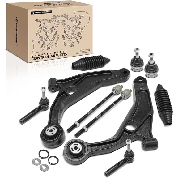 A-Premium 10Pcs Front Suspension Kit, Lower Control Arm Lower Ball Joint Inner Outer Tie Rod End Rack Pinion Boot, Compatible with Dodge Avenger 2008-2011, Chrysler Sebring 2007-2009
