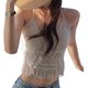 thumbnail image 3 of Diarypiece Camiseta sin mangas de ganchillo, camisola sin espalda con borlas circulares de punto de ganchillo para mujer, 3 of 5