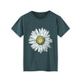 thumbnail image 3 of XCHQRTI Sunflower Shirts for Womens Plus Size Short Sleeves T-Shirt Graphic Oversized Flower Tops, 3 of 9